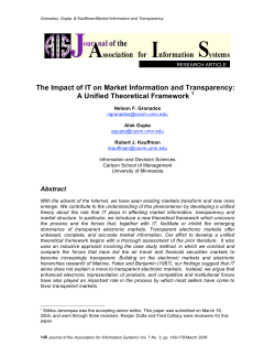 The Impact of IT on Market Information and Transparency: A Unified