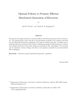 Optimal Policies to Promote Effi cient Distributed