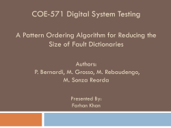 COE-571 Digital System Testing A Pattern Ordering Algorithm for