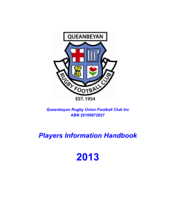 Players Handbook - Queanbeyan Whites Rugby Club