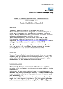 Falls Prevention Specification 2015-16