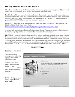 Getting Started with Photo Story 3