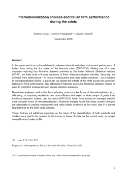 Internationalization choices and Italian firm