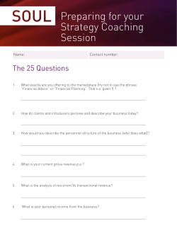 Preparing for your Strategy Coaching Session