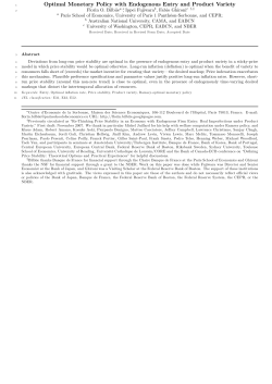 Optimal Monetary Policy with Endogenous Entry and Product Variety