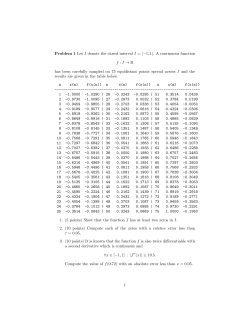 Problem 1 Let I denote the closed interval I = [&minus;1, 1]. A continuous