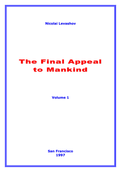 The Final Appeal to Mankind by Nicolai Levashov