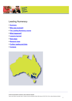 Leading Numeracy