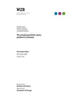 The standard portfolio choice problem in Germany