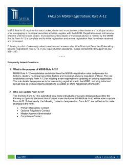 FAQs on MSRB Registration