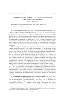 EIGENFUNCTIONS OF THE LAPLACIAN ON