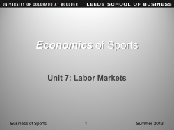 Unit 7 Condensed Labor Markets