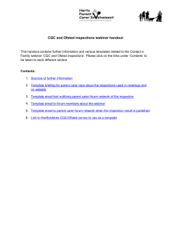 CQC and Ofsted inspections webinar handout