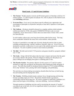 Head Coach &ndash; U7 and U8 Game Guidelines 1. The