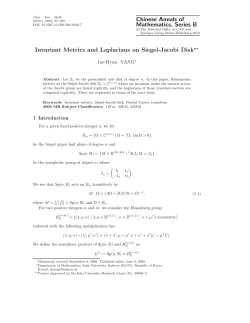Chinese Annals of Mathematics, Series B Invariant Metrics and