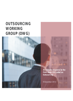 Outsourcing Working Group Report
