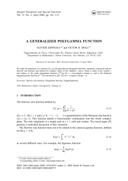 A GENERALIZED POLYGAMMA FUNCTION