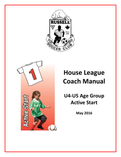 Active Start "First Kicks" (U4/U5) House League Guide