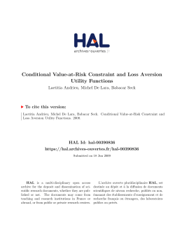 Conditional Value-at-Risk Constraint and Loss Aversion Utility