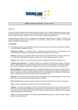 1 GENERAL TERMS AND CONDITIONS &ndash; (Version July 2015