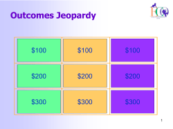 Preschool Outcomes Jeopardy slides