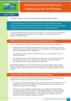 Promoting Mental Health and Wellbeing in the Yarra Ranges