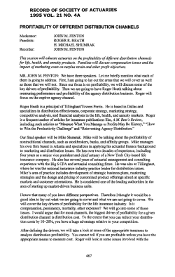 Profitability of Different Distribution Channels