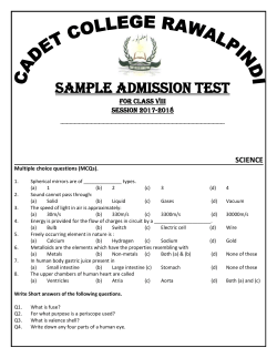 sample admission test for class viii session 2017-2018