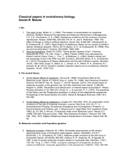 Classical papers in evolutionary biology. Daniel R. Matute