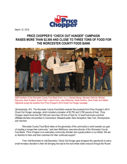 PRICE CHOPPER`S &ldquo;CHECK OUT HUNGER&rdquo; CAMPAIGN RAISES