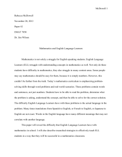Mathematics and English Language Learners