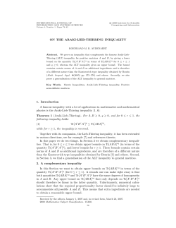 ON THE ARAKI-LIEB-THIRRING INEQUALITY 1. Introduction A
