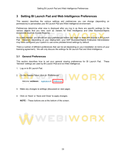3 Setting BI Launch Pad and Web Intelligence Preferences