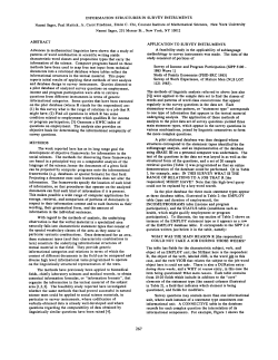 1987: INFORMATION STRUCTURES IN SURVEY INSTRUMENTS