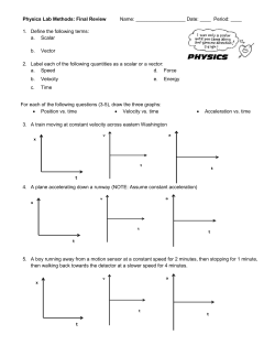 Physics Lab Methods: Final Review Name: Date: ____ Period: ____