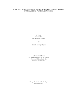 topics in spatial and dynamical phase transitions of