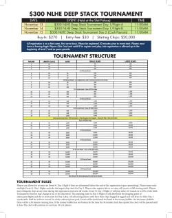 $300 NLHE DEEP STACK TOURNAMENT
