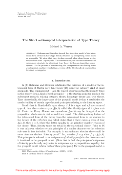 The Strict &omega;-Groupoid Interpretation of Type Theory