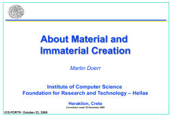 About Material and Immaterial Creation