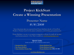 Project KickStart Create a Winning Presentation Project
