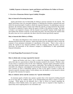Liability Exposure to Insurance Agents and Brokers