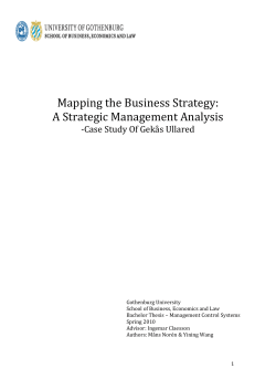 Mapping the Business Strategy: A Strategic Management