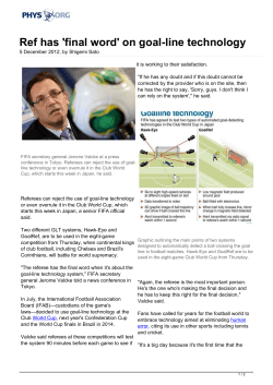 Ref has `final word` on goal-line technology