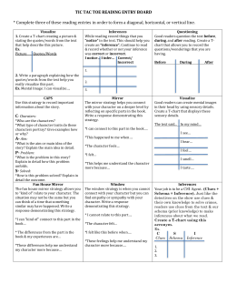 Tic Tac Toe Choice Board