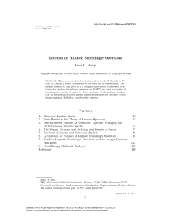 Lectures on Random Schr&ouml;dinger Operators