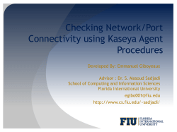 Progress Report - School of Computing and Information Sciences
