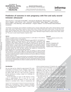 Prediction of outcome in twin pregnancy with first and early second
