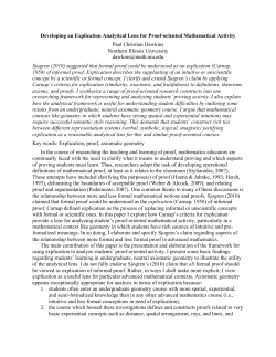 Developing an Explication Analytical Lens for Proof