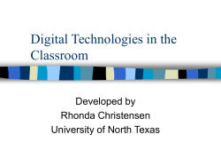 Digital Technologies in the Classroom