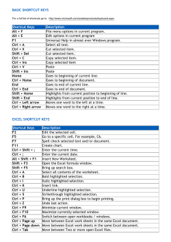 BASIC SHORTCUT KEYS